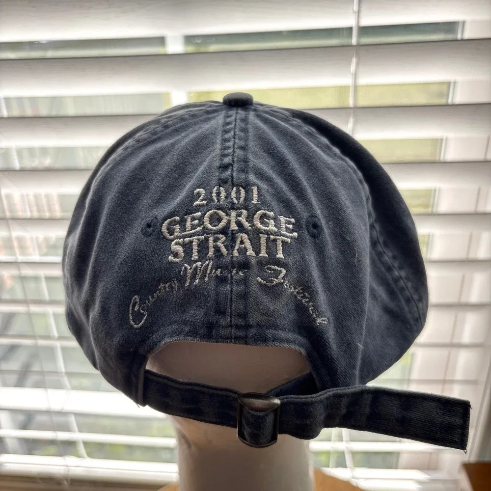 Justin‎ Boots Hat Mens OSFM Navy Blue 2001 George Strait Music Festival Cap